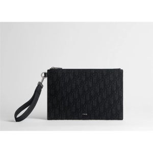 MUST IT_디올오블리크 A5 파우치 클러치백 블랙 2ESCA548YSE_H03E
