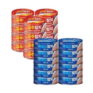 케이티알파쇼핑 사조 고추참치 100G 12개 + 마일드참치 100g 12개