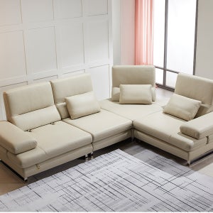 [리퍼상품]루시아 4인 코너 전체 통가죽 소파(스윙형)