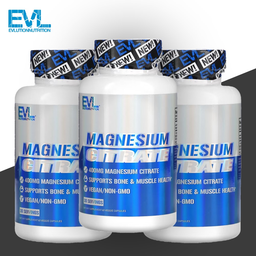 EVL <b>에볼루션 뉴트리션</b> 마그네슘 시트레이트 구연산 60캡슐 3개