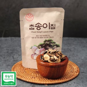 원물간식 전남 곡성 옥과농원 국내산 무농약 최고 참송이버섯칩 30g*3봉