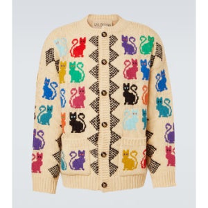 발렌티노 자카드 버진 울 카디건 P01134328