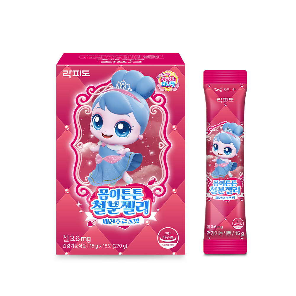 락피도 캐치티니핑 슈슈핑 몸이튼튼 철분젤리 패션후르츠맛 15g x 18포, 2개