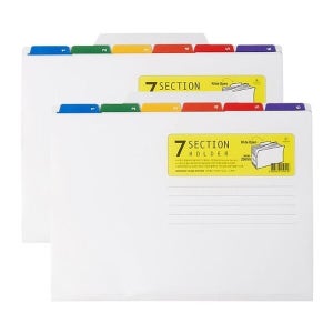 케이티알파쇼핑 인덱스 7섹션 홀더 백색 2P 분류 클리어 파일 바인더