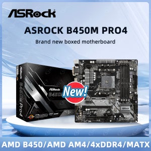 ASRock B450M 마더보드, B450 B450M Pro4 AM4 64GB DDR4 마이크로 ATX 2xM.2 지지대 Ryzen 5600 5700 3600 5500 3400 2