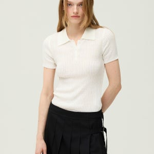 [E.B.M] 슬림 골지 카라 풀오버 [EMQ3KPO250]