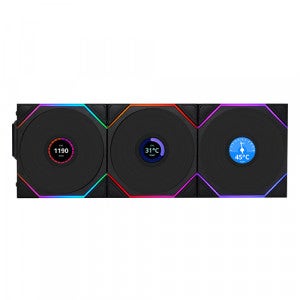 리안리 UNI FAN TL Wireless LCD 120 리버스 (3팩, 블랙)