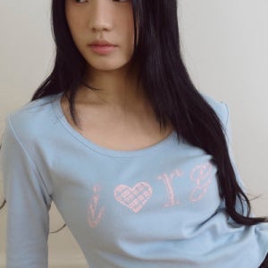[로긴 앤 로지] I Luv RnR Check Point Long Sleeve Sky Blue RG_25_FA2_LS_19_02