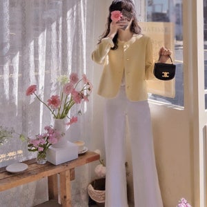 [MADE] 슈페르 라운딩버튼 봄트위드 세련미 자켓[size:F(55~66)]