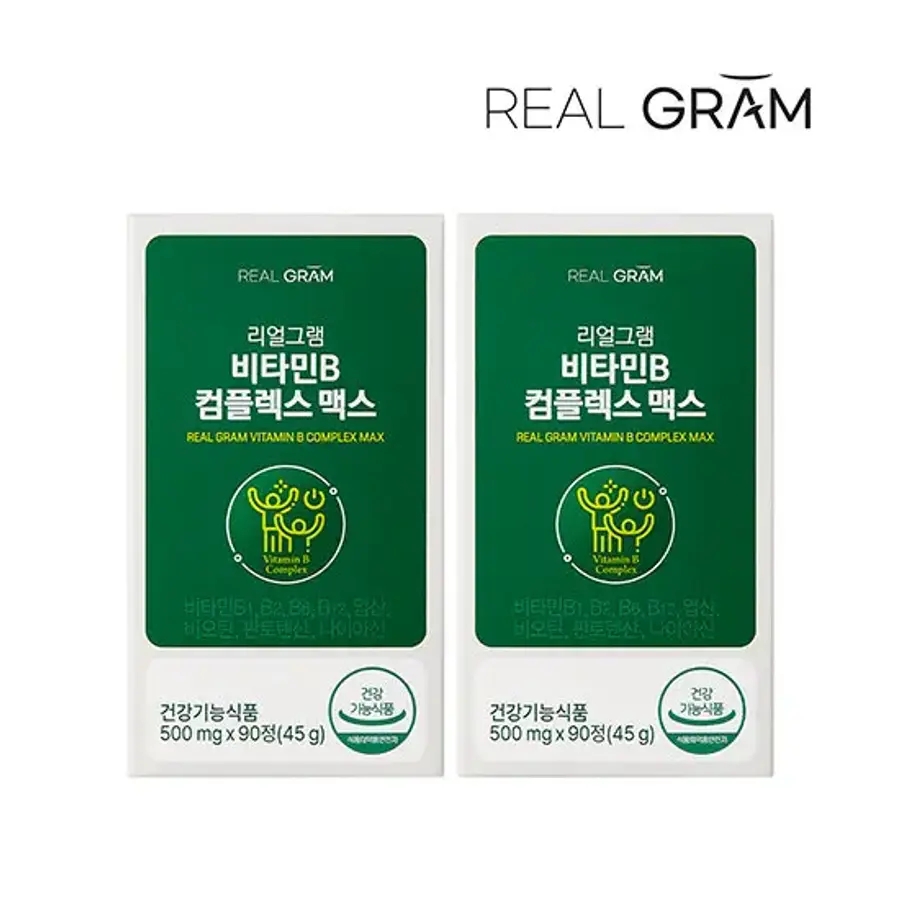 리얼그램 8종 비타민B 200% 컴플렉스 맥스 90정, 1개