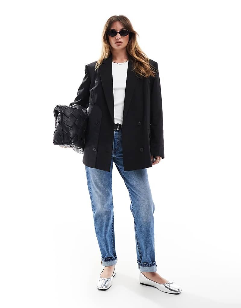 아소스 오버사이즈 블레이저 블랙 인사이드 아웃 디자인 Eleganter Oversize Blazer in Schwarz mit Inside out Design 2 133167091