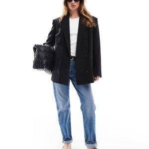 아소스 오버사이즈 블레이저 블랙 인사이드 아웃 디자인 Eleganter Oversize Blazer in Schwarz mit Inside out Design 2 133167091
