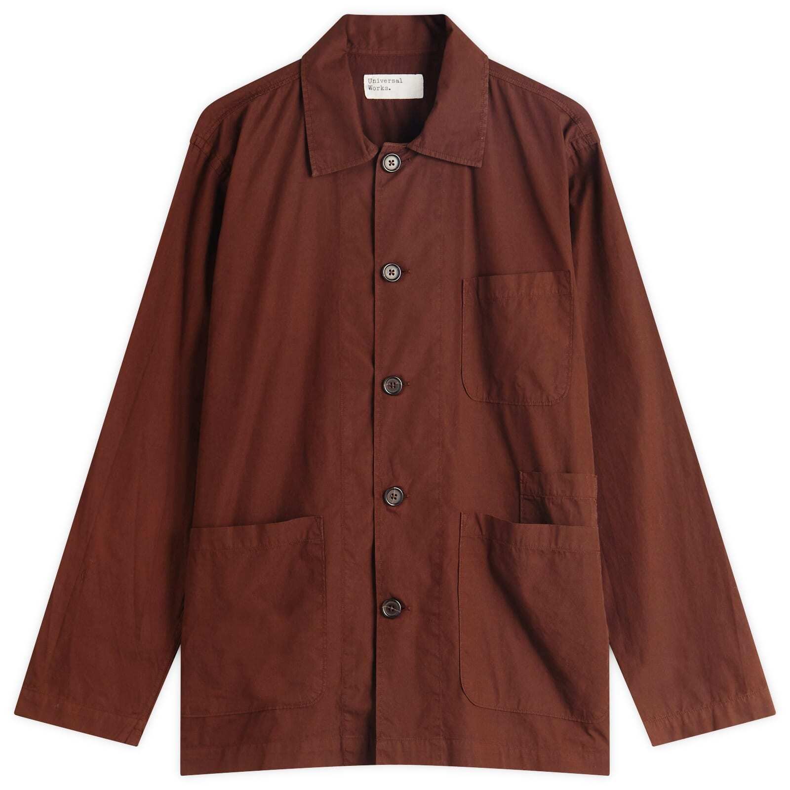 Universal Works 파인 팝린 베이커스 오버셔츠 32678 RIB 포플린 Fine Poplin Bakers Overshirt Rich Brown 129238889