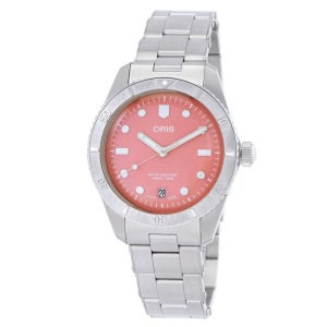 오리스 다이버스 38mm 자동 핑크 다이얼 시계 01 733 7771 4058 07 8 19 18 오토매틱 코튼 Divers Sixty Five Automatic 134572952