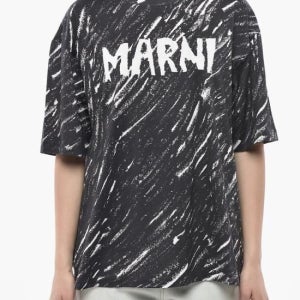마르니 블랙 반팔 티셔츠 THJET49P08 USS018 CRN99 Black 151610563