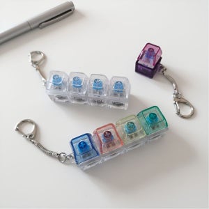 [넘싸백] LED 키캡 키링 굿즈 클리커 청축 키보드 키링 클릭커 투명 1구 4구