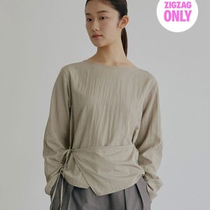 [아티드] [지그재그 단독 컬러] 오버랩 사이드 타이 블라우스_2COLORS_ATI1BL03_2