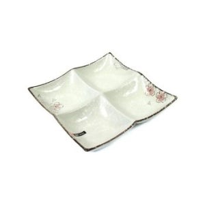 주방접시 접시 22cm 디자인 반찬접시 플라워 4칸 나눔 그릇 식기류 주방접시 주방식기