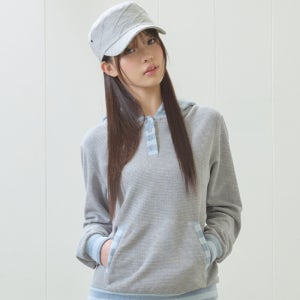 [러브이즈트루] EL WAFFLE STRIPE HOOD TEE(GRAY)