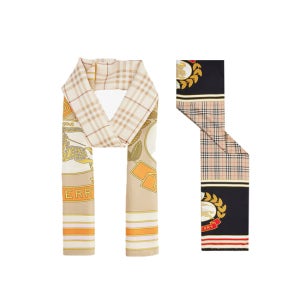 버버리 EKD 체크 실크 롱 스카프