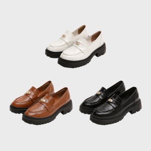 [마크모크] Bluck 블럭 청키 워커창 페니로퍼_3color 5cm