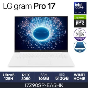 LG전자 그램 프로 그램PRO 17Z90SP-EA5HK (W11 / D5-16GB / 512GB) HMC
