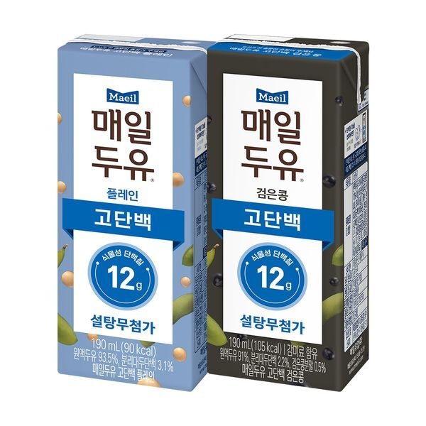 매일두유 서리태/고단백/고단백검은콩 190ml 48팩 골라담기 (25,930원) (무료)