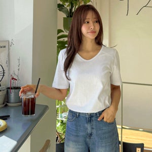 [6만장돌파/베스트 이너티👍] U넥절개스티치반팔티