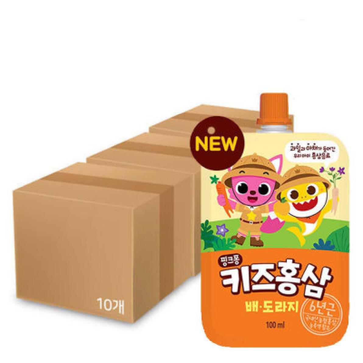 <b>핑크퐁 키즈홍삼 배도라지 100ml</b> 10입 3박스