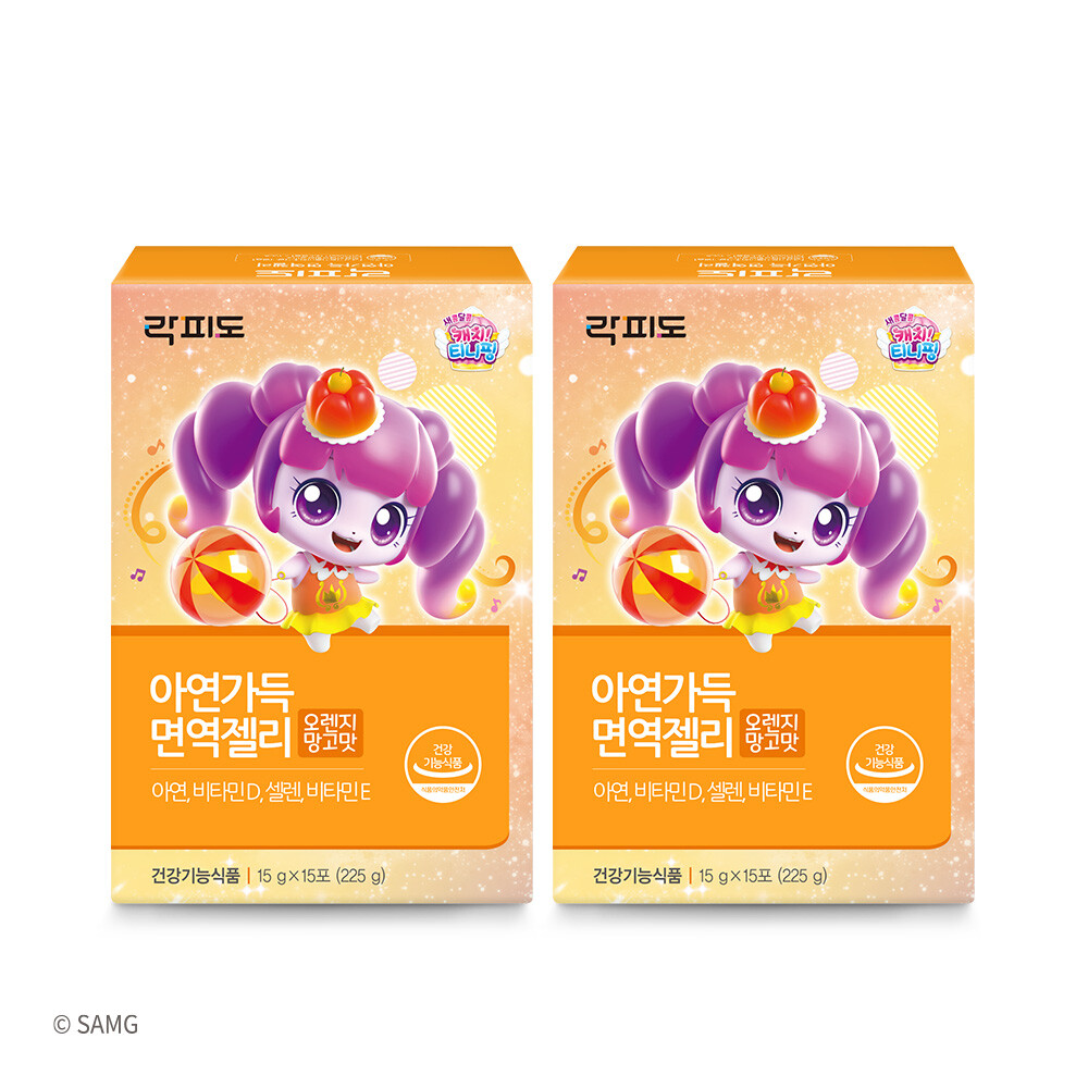 락피도 락피도 캐치티니핑 <b>시즌</b>4 말랑핑 <b>아연</b>가득 면역젤리 15포 X 2box - 프리미엄 <b>아연</b>/ 4중기능성케어