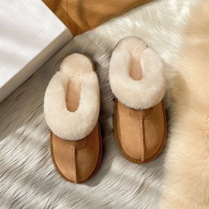 [크레마] 스웨이드 털슬리퍼 방한 슬리퍼 거싱화 사무실 겨울 실외용 보온_WD99174