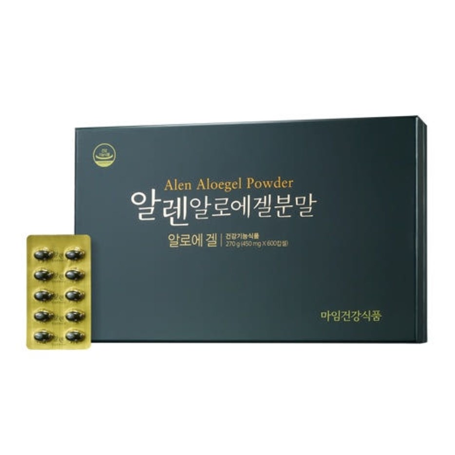 <b>마임</b> 알렌 알로에겔 분말 알로에 면역력증진 장건강 <b>피부</b>건강 450mg X 600캡슐 / 50일분  270g  3개