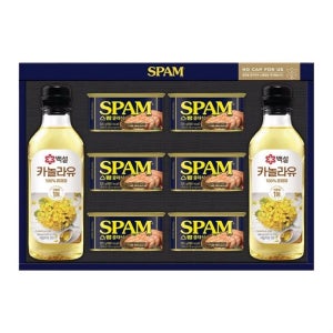 스팸 클래식 캔햄 6캔 백설 카놀라유 포함 추석 설날 선물세트 복합1호