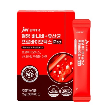 jw중외제약 혈당 바나바 + 유산균 프로바이오틱스 Pro 제품 이미지