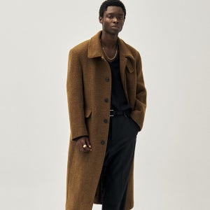 [노이어] 알파카 부클 맥시 코트 (브라운)