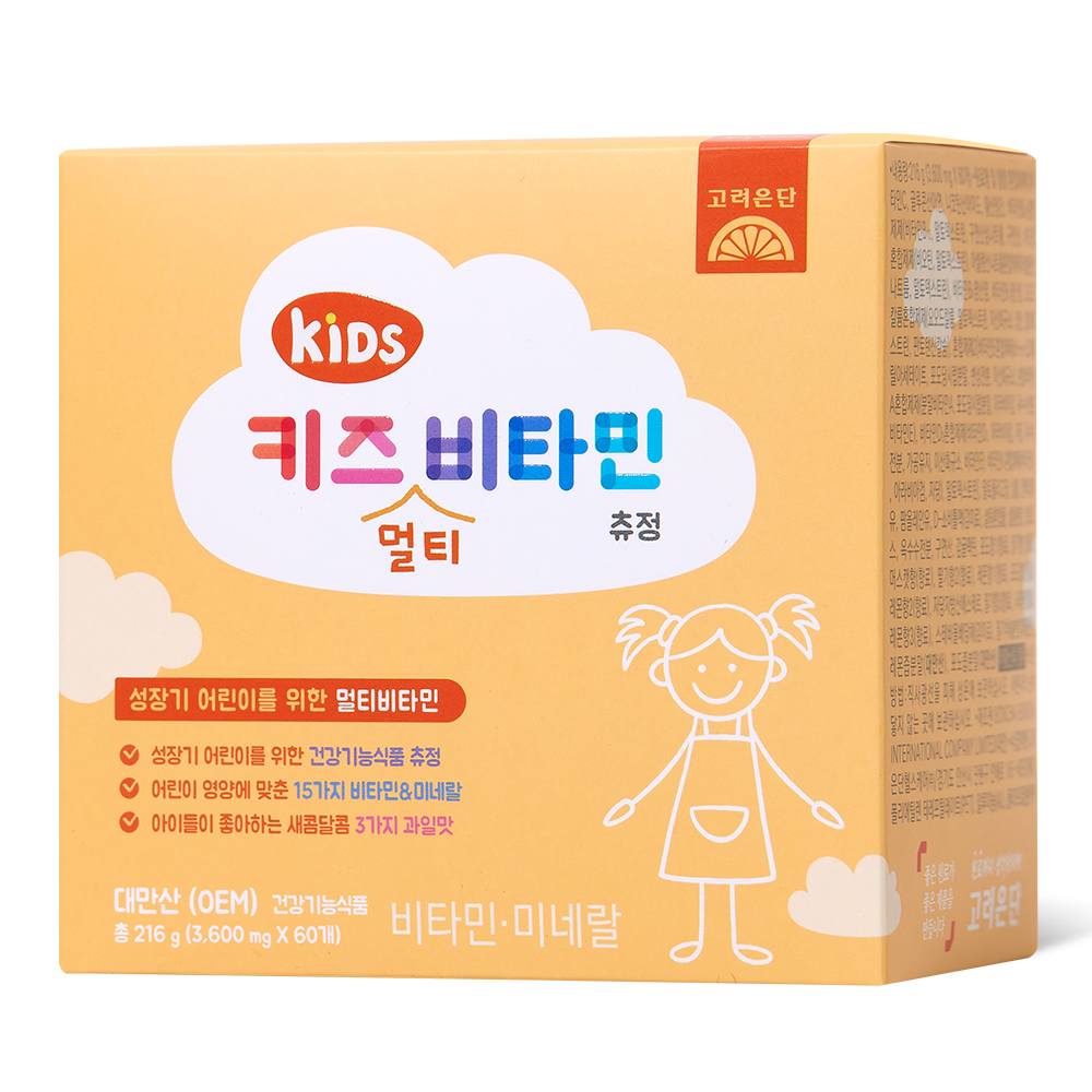 고려은단 키즈 멀티비타민 츄정 3.6g x 60정, 1개