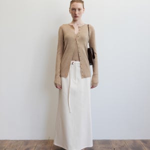 [르917] TESSA BELTED SKIRT in COTTON [ECRU]
