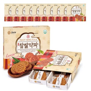 달콤 쫀득 찹쌀약과 490g 14개입 10상자 개별포장 국내산 찹쌀 조청 선물용