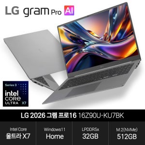 LG전자 LG 그램 16Z90U-KU7BK (울트라 X7 358H/32GB/512GB/WH) 사무용 인강용 초경량 노트북 JH