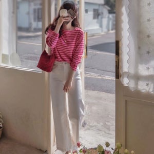 [LABEL] 플랜트 스퀘어넥 상큼한 봄단가라 편안한 티 [size:F,1]