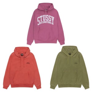 스투시 (당일발송)스투시 스무스 스탁 피그먼트 다이드/로고 인터내셔널 후드티셔츠 1925021 1925003 3종택1