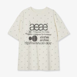 [에이이에이이] WEB LOGO DOT T-SHIRTS [CREAM] AE45SWTS005CRM