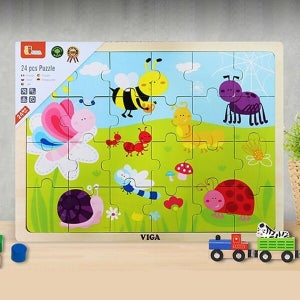 케이티알파쇼핑 비가 원목퍼즐 24pcs 곤충 퍼즐 (V50199)