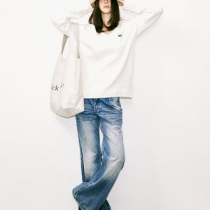 [닉앤니콜] CRYSTAL BUTTERFLY DENIM WIDE PANTS_BLUE N_FW