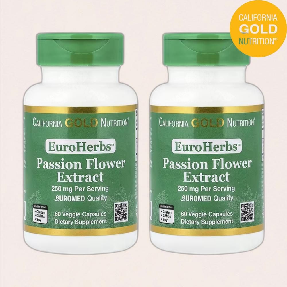 CGN EuroHerbs <b>시계꽃 추출물</b> 250mg 60정 Passion Flower 2병