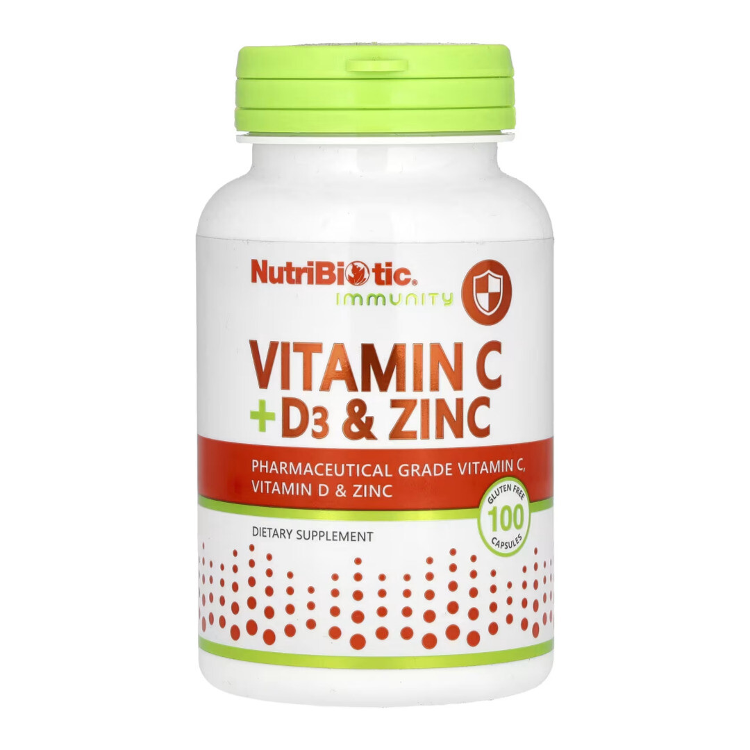 <b>뉴트리바이오틱</b> 이뮤니티 비타민 C+D3 아연 100캡슐 아스코르브산 <b>비타민D</b> 징크