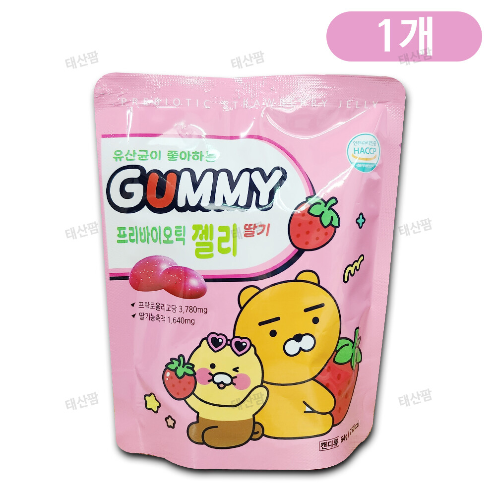 카카오 프로바이오틱 유산균 젤리 17정 딸기 64g 1개
