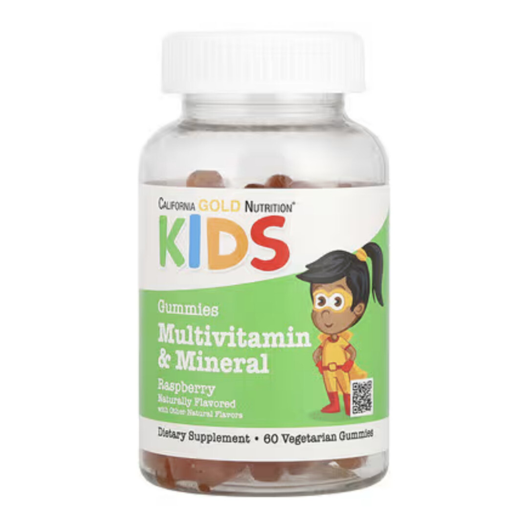 캘리포니아 <b>골드</b> 뉴트리션 <b>키즈 멀티 비타민 미네랄</b> 라즈베리맛 60베지구미 엽산 셀레늄