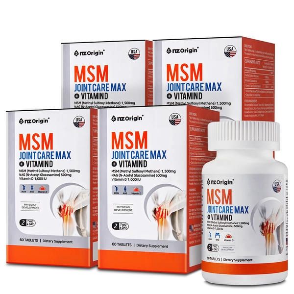 엔젯오리진 <b>엔젯오리진 엠에스엠</b> MSM 글루코사민 비타민D 조인트케어 맥스 60캡슐 x4개