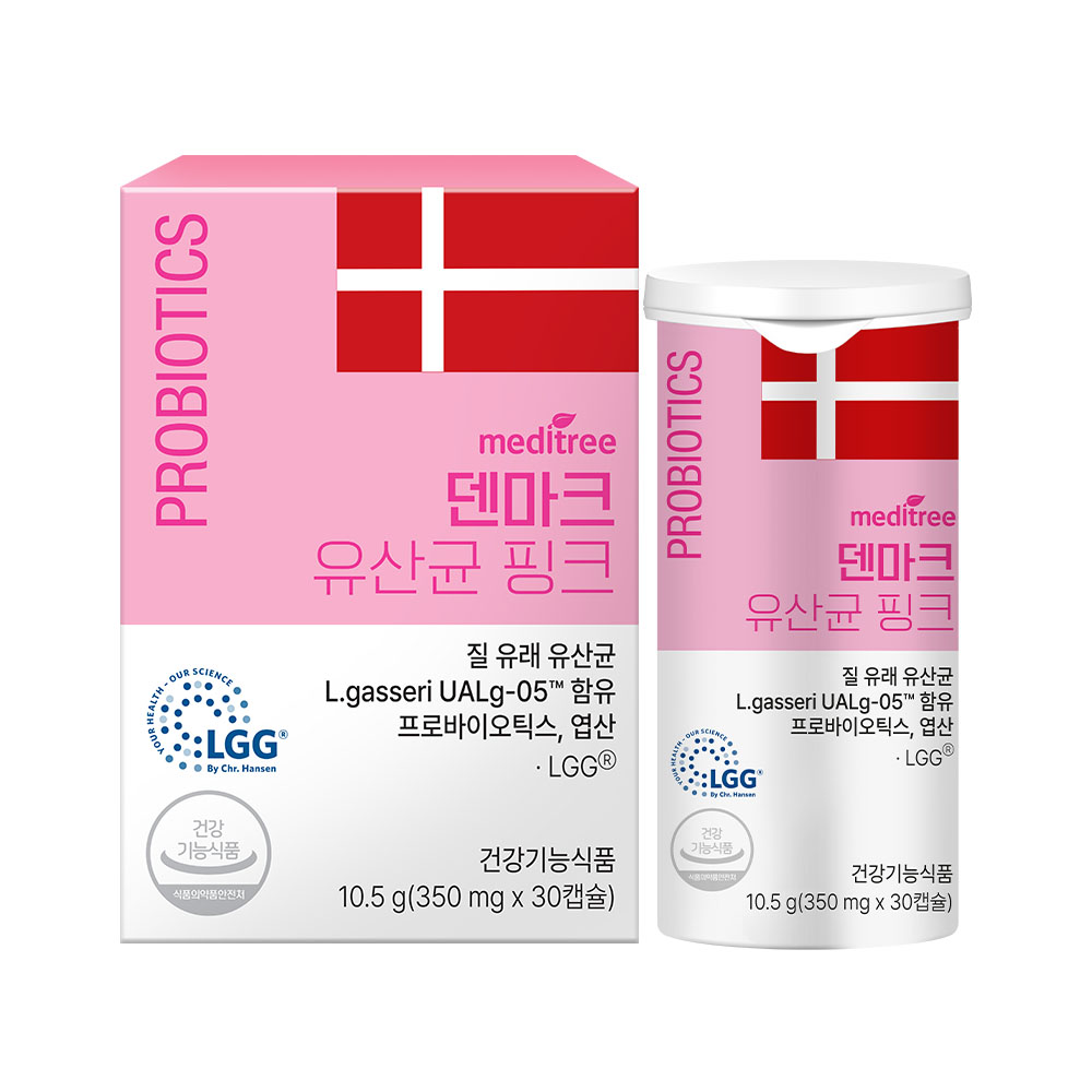 메디트리 덴마크 유산균 핑크 350mg x 30캡슐, 1개